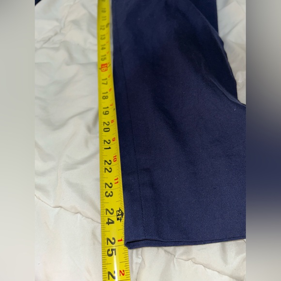 Theory Women's Blue Wide Leg Cropped Crop Stretch Pants Size 4 Cotton Lycra - Picture 3 of 9